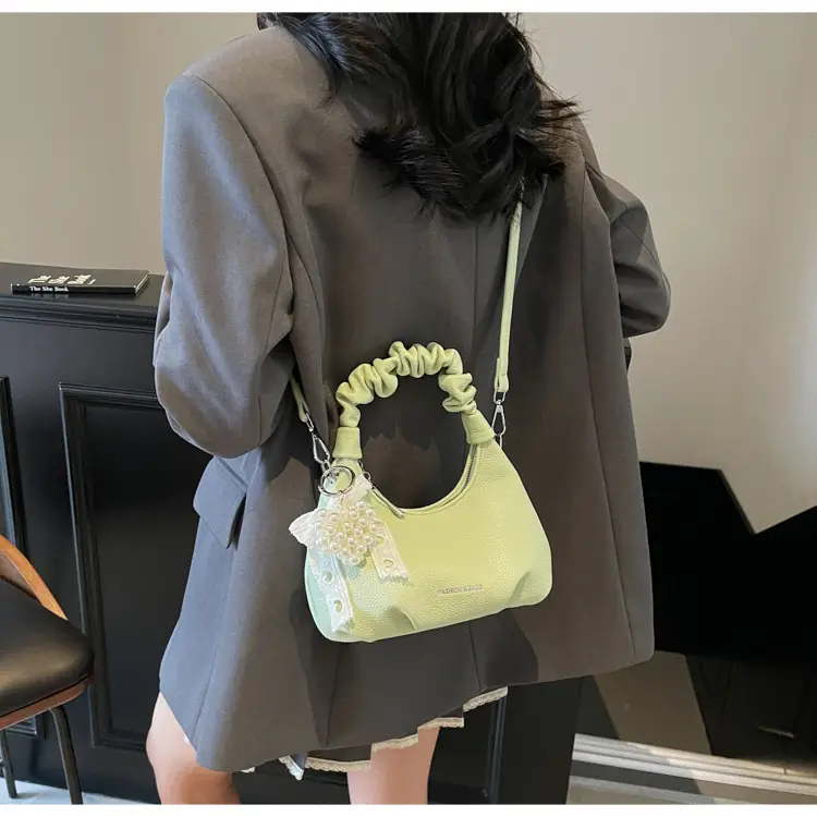 Yellow Pleated Shoulder Bag for Women 2025 Summer — feature 13