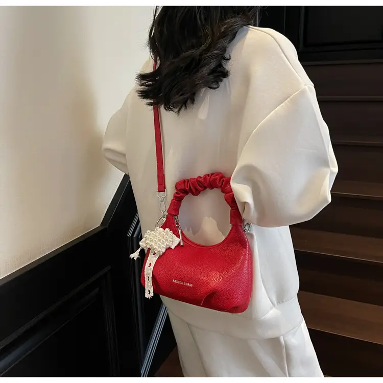 Yellow Pleated Shoulder Bag for Women 2025 Summer — feature 16