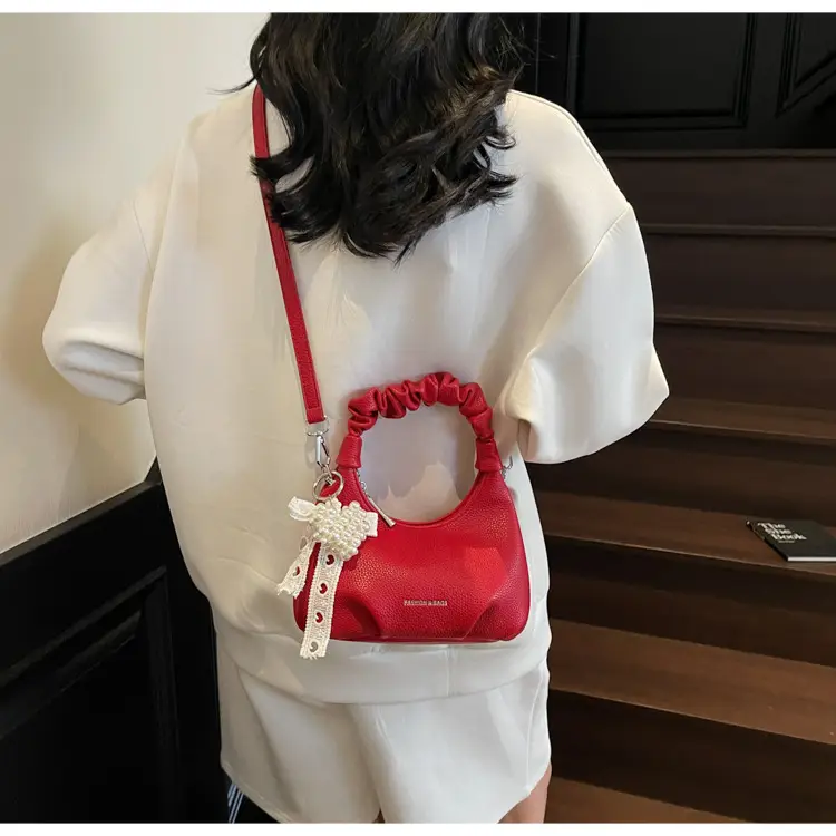 Yellow Pleated Shoulder Bag for Women 2025 Summer — feature 17