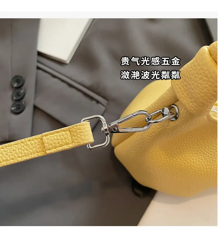 Yellow Pleated Shoulder Bag for Women 2025 Summer — feature 4
