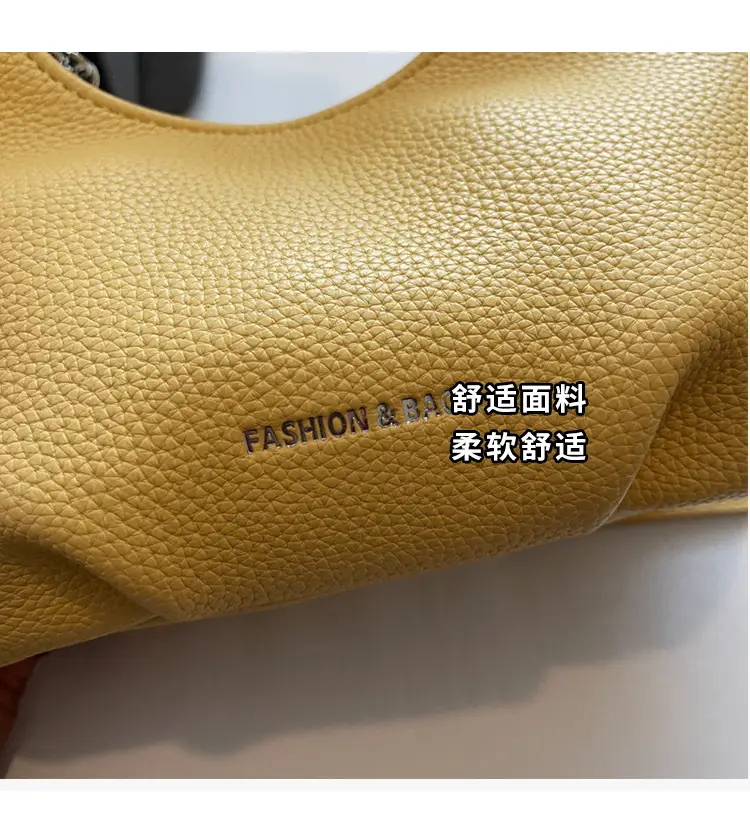 Yellow Pleated Shoulder Bag for Women 2025 Summer — feature 7