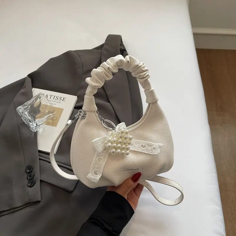 Yellow Pleated Shoulder Bag for Women 2025 Summer - Image 2