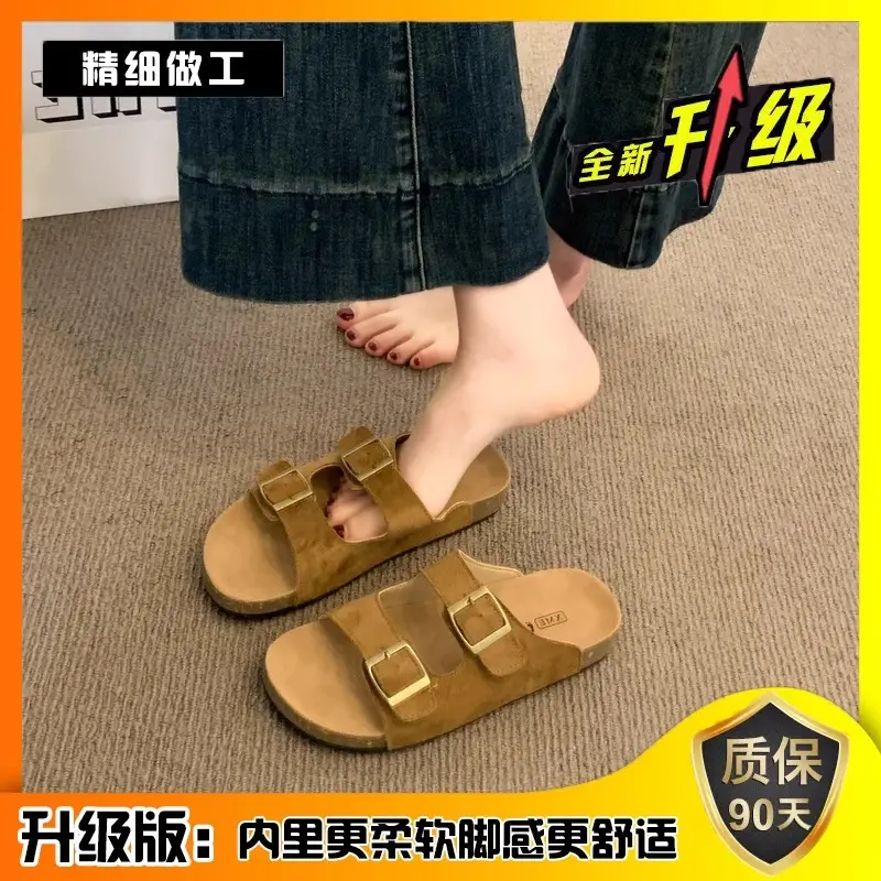 Slippers for Women, 2025 Summer New Style, Retro Birkenstock Sandals, Versatile Soft-Soled Slippers, Non-Slip and High-End - Image 4