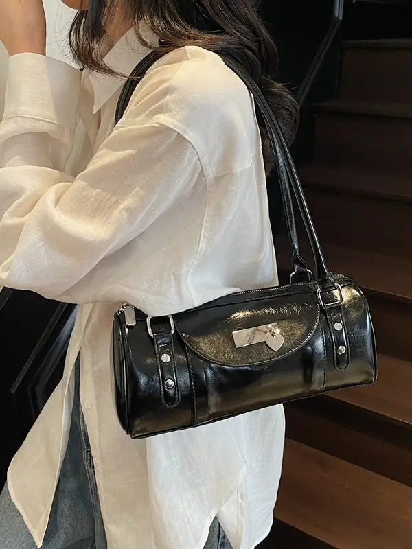 Women's White Cylindrical Shoulder Bag 2025