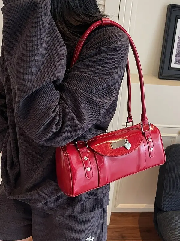 Women's White Cylindrical Shoulder Bag 2025