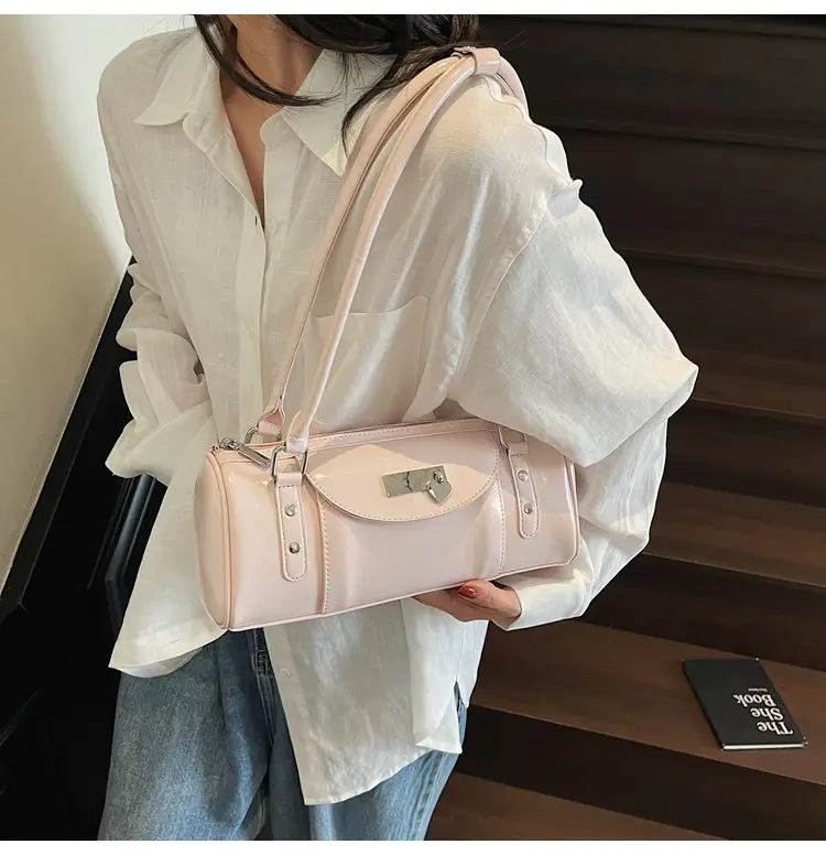 Women's White Cylindrical Shoulder Bag 2025 — feature 12