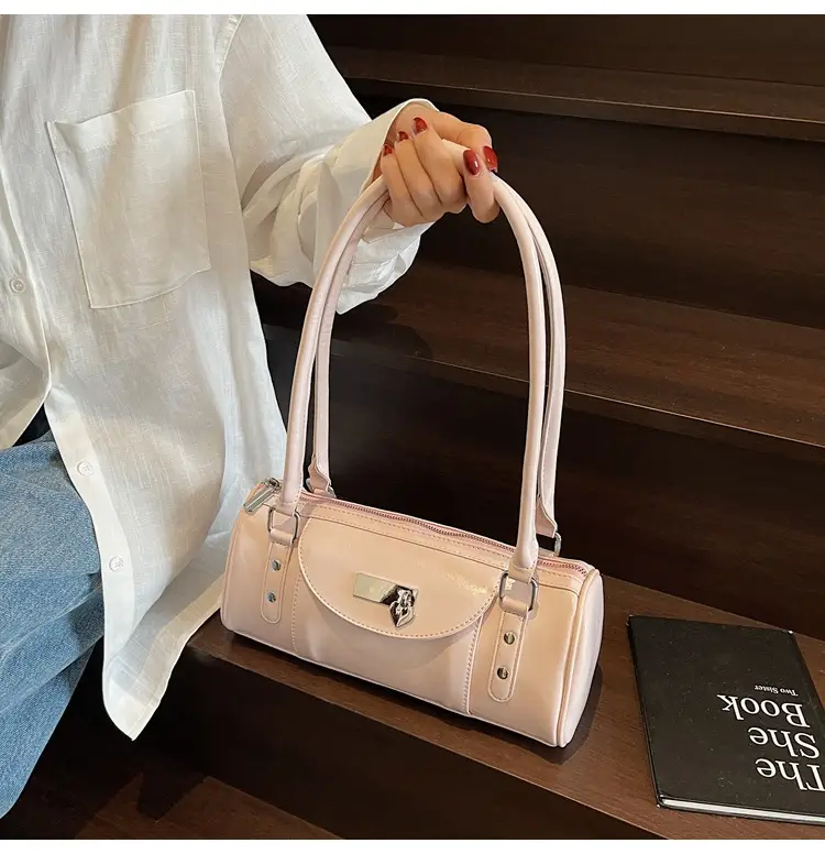 Women's White Cylindrical Shoulder Bag 2025 — feature 14