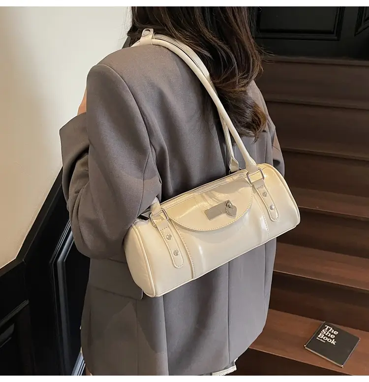 Women's White Cylindrical Shoulder Bag 2025 — feature 20