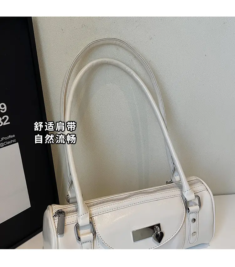 Women's White Cylindrical Shoulder Bag 2025 — feature 3
