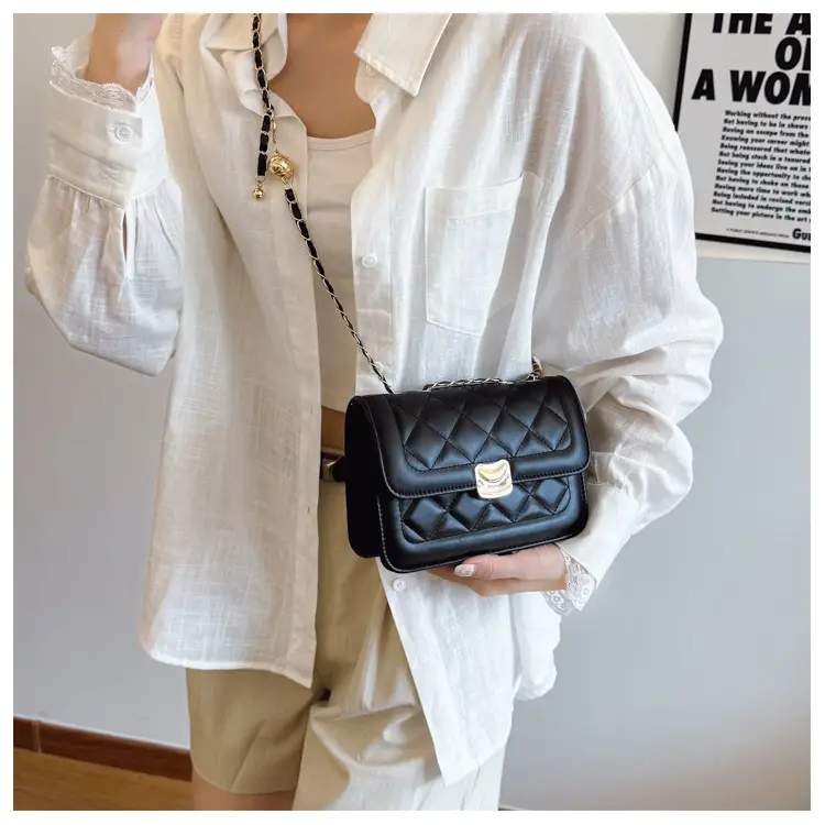 Black Quilted Chain Crossbody Bag for Women — feature 13