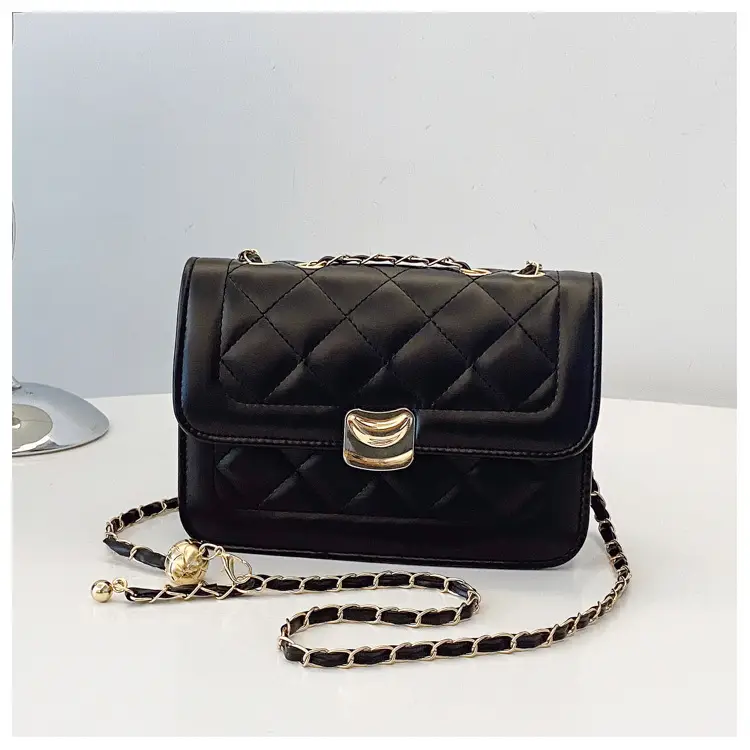 Black Quilted Chain Crossbody Bag for Women — feature 21