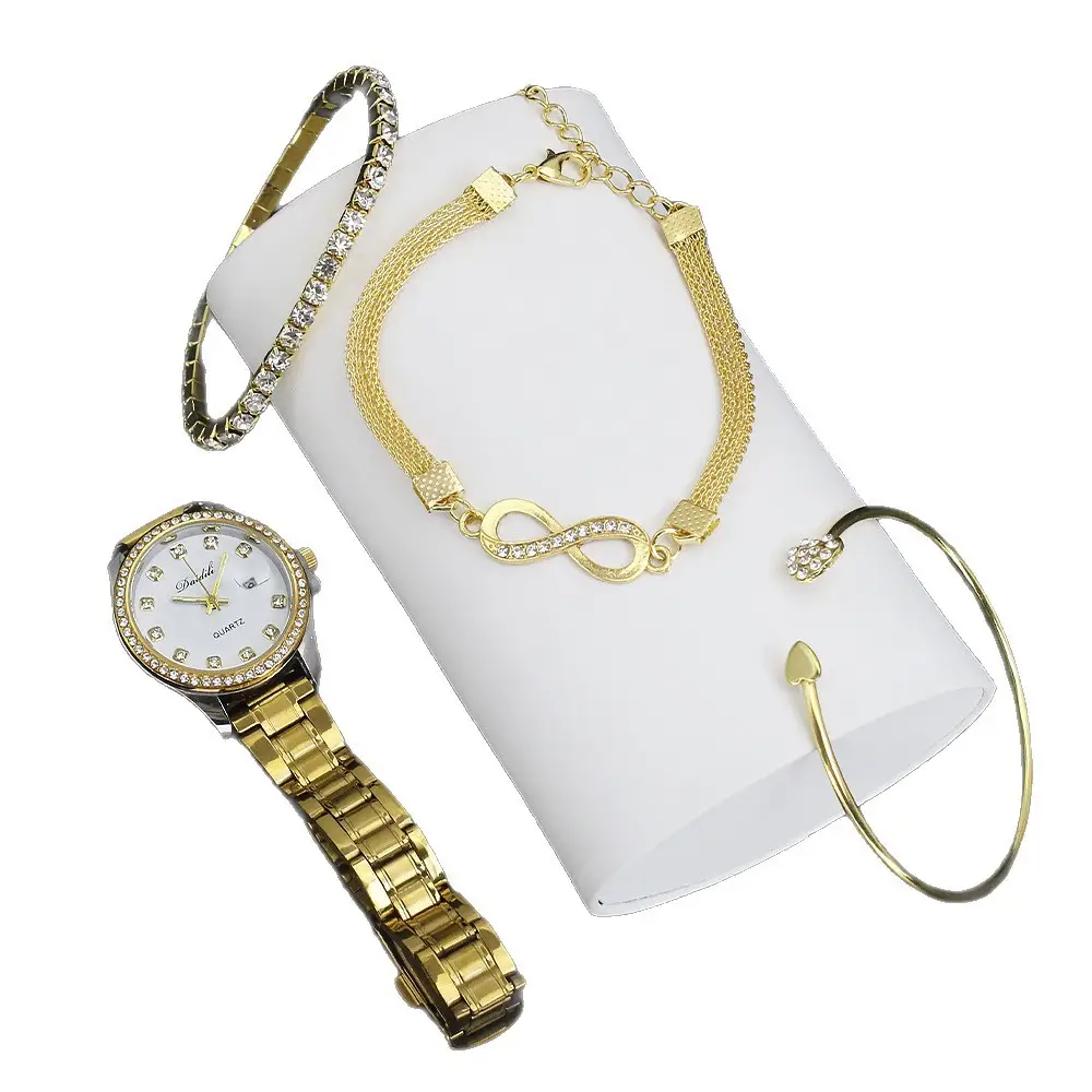 High-Looking Women's Quartz Watch Bracelet Set Gold Black