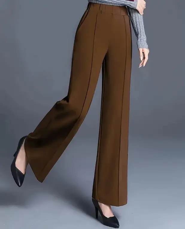 Women's Wide Leg High Waist Pants Grey Loose Slimming — feature 10