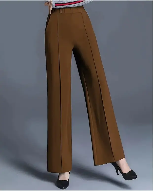Women's Wide Leg High Waist Pants Grey Loose Slimming — feature 11