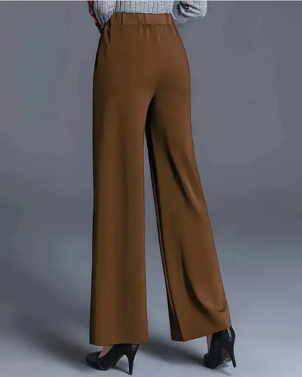Women's Wide Leg High Waist Pants Grey Loose Slimming — feature 13