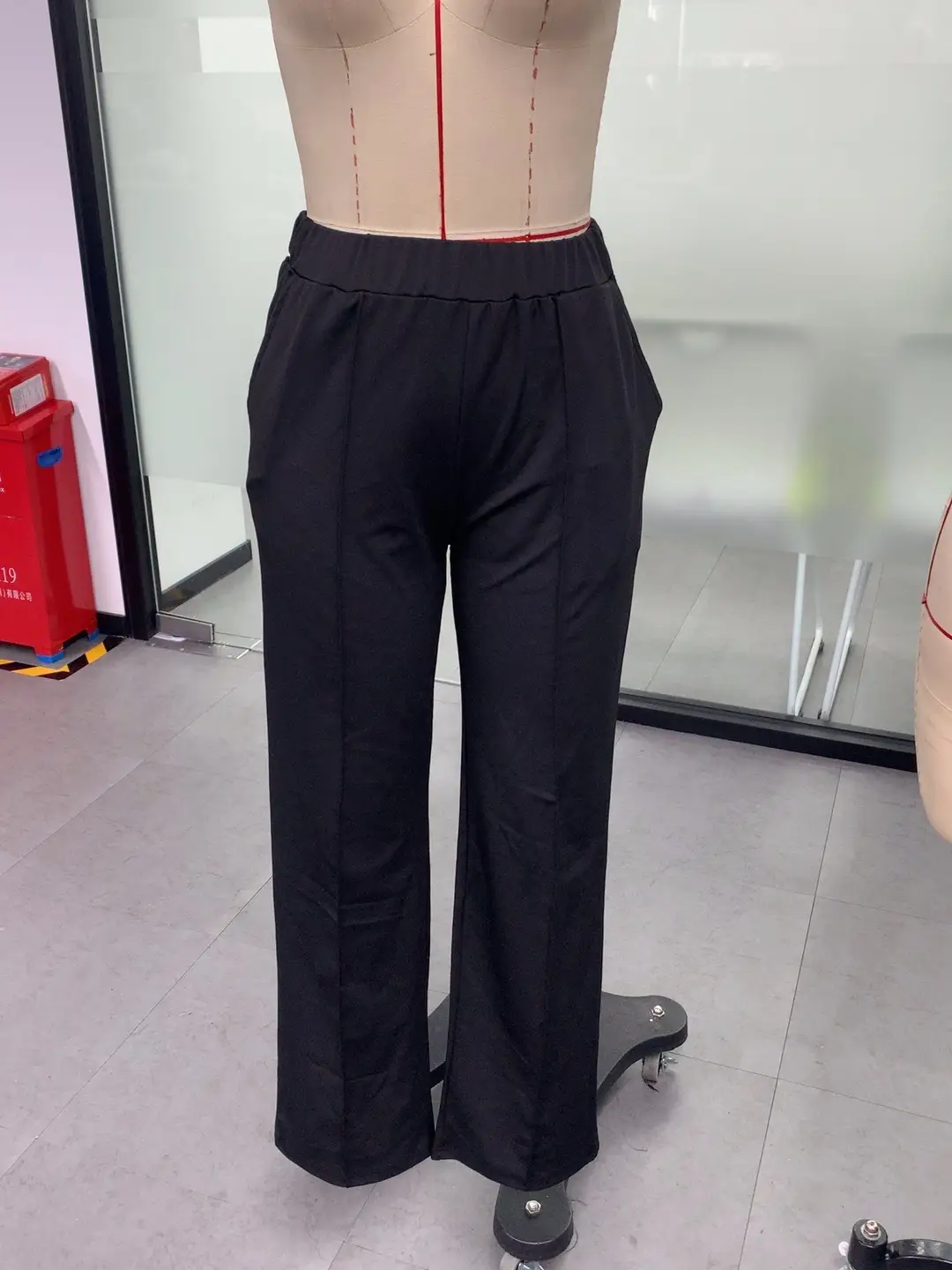 Women's Wide Leg High Waist Pants Grey Loose Slimming — feature 2