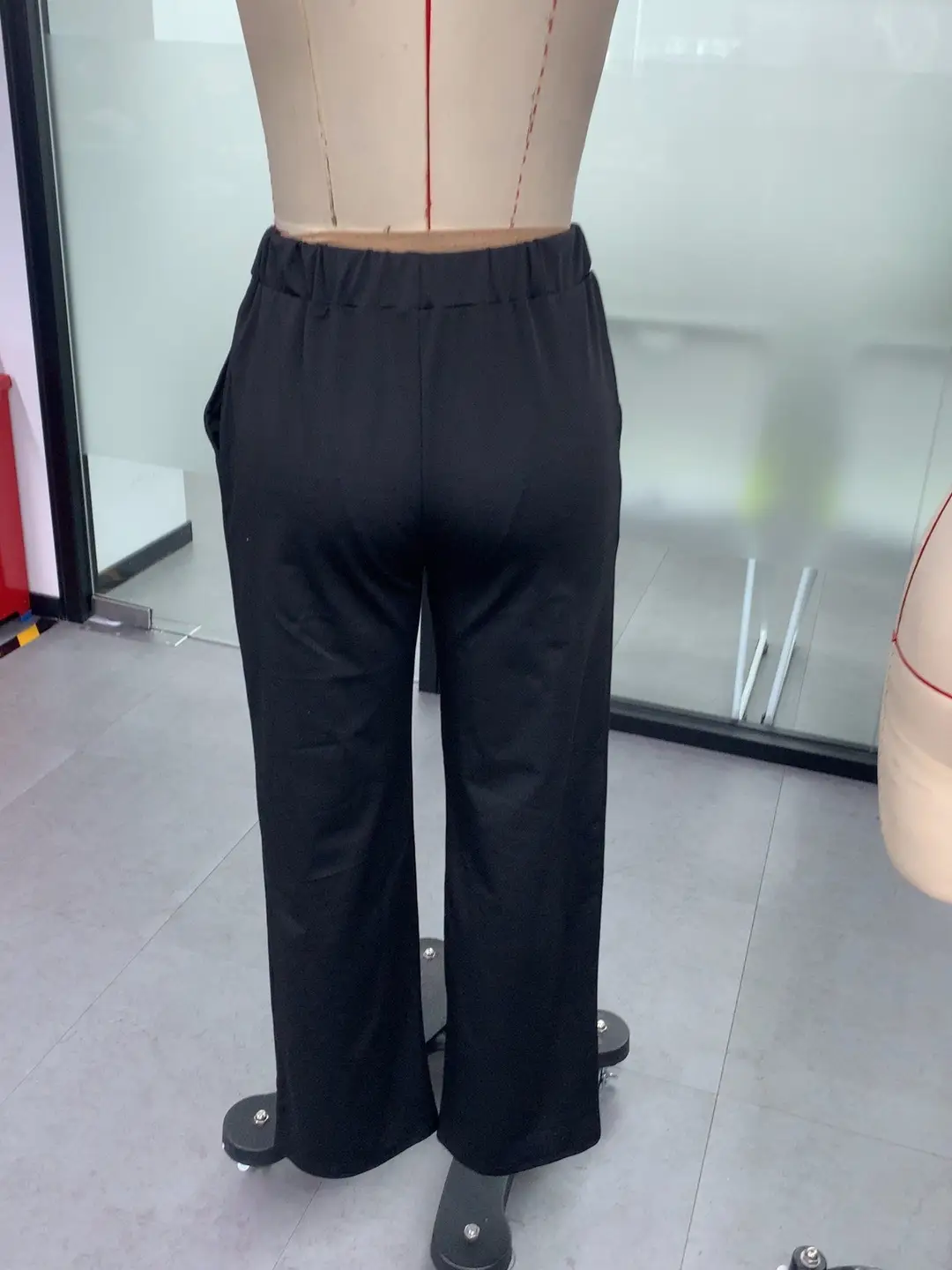 Women's Wide Leg High Waist Pants Grey Loose Slimming — feature 3