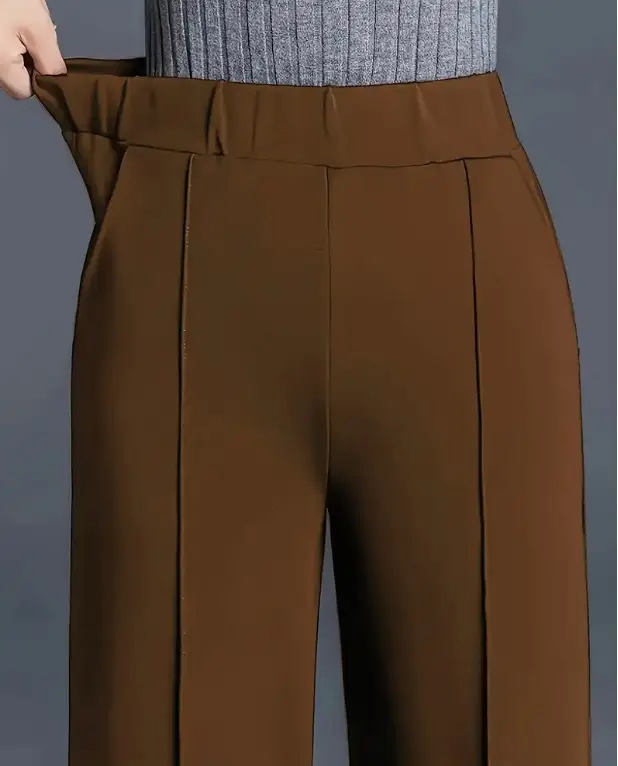 Women's Wide Leg High Waist Pants Grey Loose Slimming - Image 5