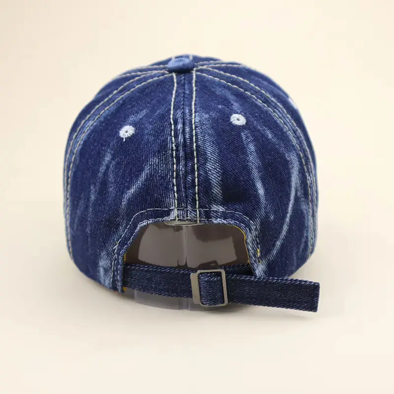 Blue Heart Rhinestone Denim Cap for Girls