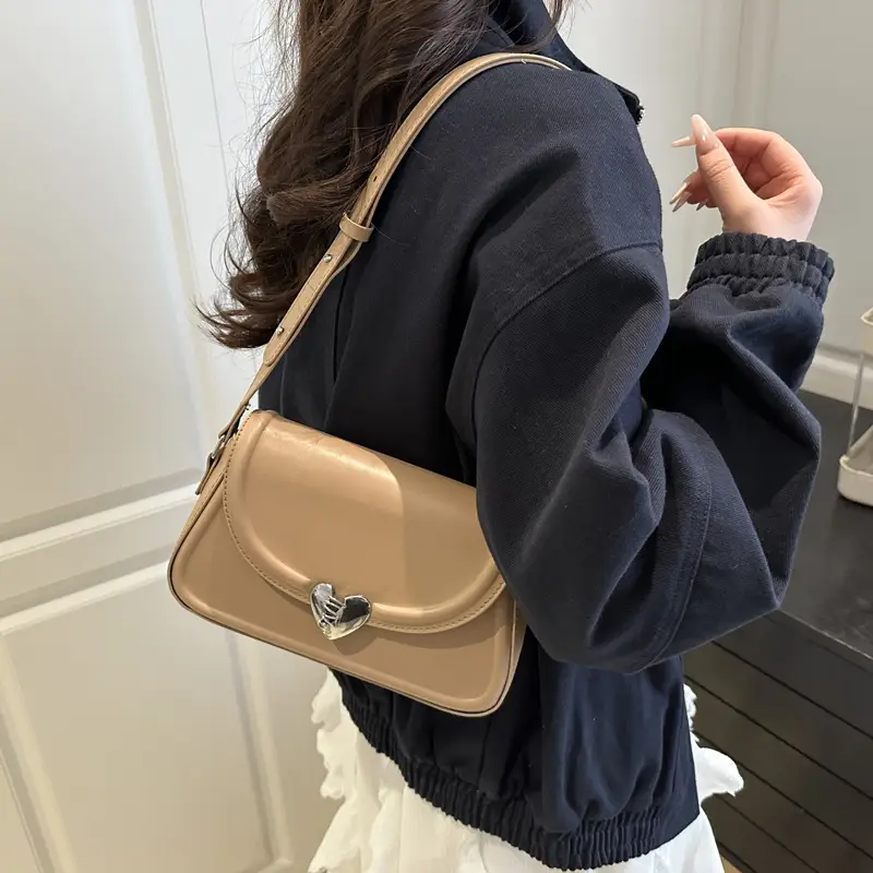 Korean Style Women's Square Crossbody Bag Beige 2025 - Image 6