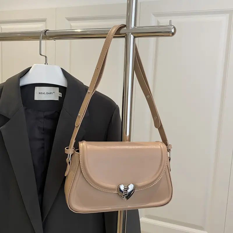 Korean Style Women's Square Crossbody Bag Beige 2025 - Image 3