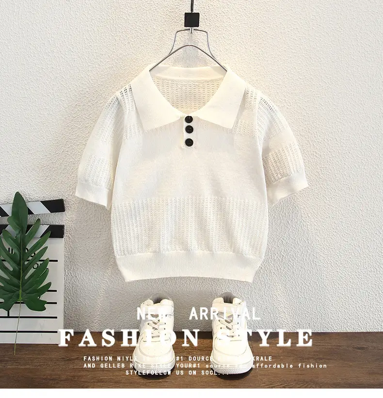 Boys Knitted Polo Shirt Summer Top 2026 — feature 1