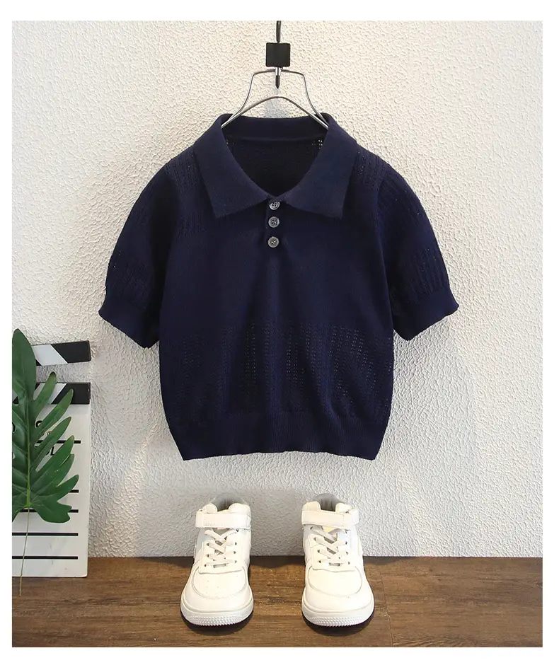 Boys Knitted Polo Shirt Summer Top 2026 — feature 13