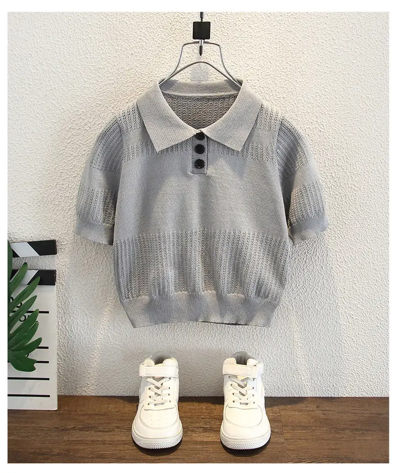 Boys Knitted Polo Shirt Summer Top 2026 — feature 18