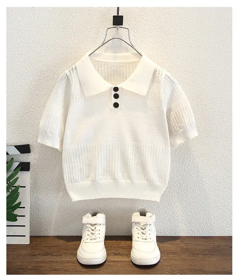 Boys Knitted Polo Shirt Summer Top 2026 — feature 8