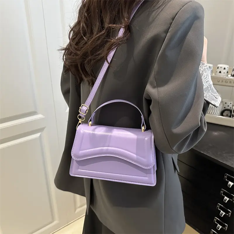 Purple Textured Shoulder Bag for Women - Image 10