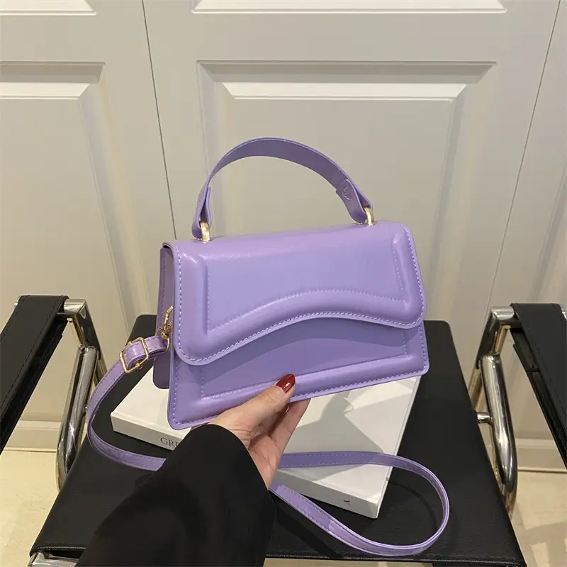 Purple Textured Shoulder Bag for Women - Image 3
