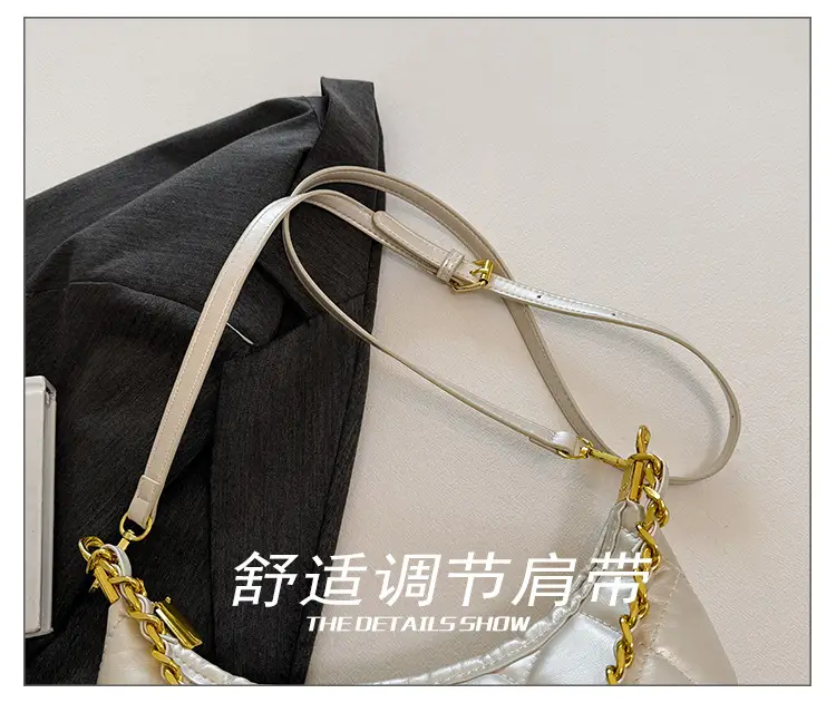 White Quilted Chain Shoulder Bag for Women — feature 6