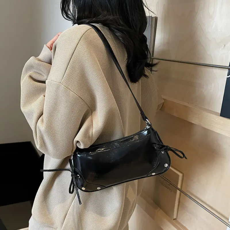 Silver Bow Underarm Bag Women 2025 New Style - Image 8