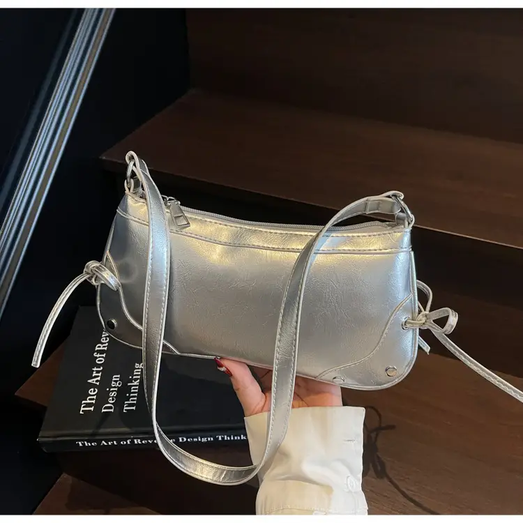 Silver Bow Underarm Bag Women 2025 New Style — feature 21