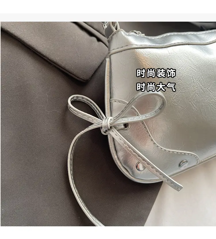 Silver Bow Underarm Bag Women 2025 New Style — feature 5