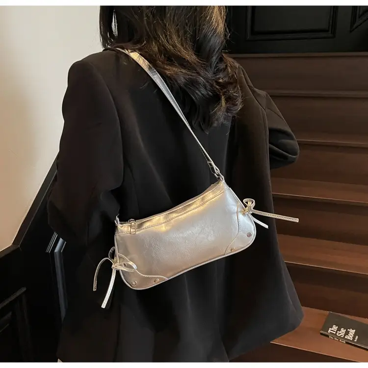 Silver Bow Underarm Bag Women 2025 New Style — feature 7