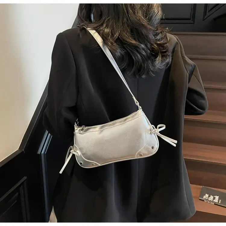 Silver Bow Underarm Bag Women 2025 New Style — feature 8