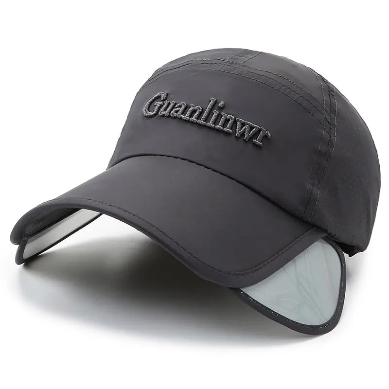 Men Retractable Sun Hat with Extended Brim - Image 2