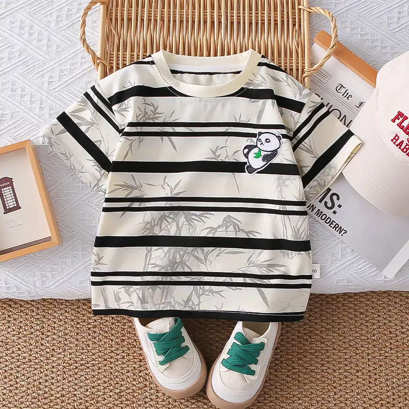 Children Striped Cartoon T-Shirt Small Medium — feature 5