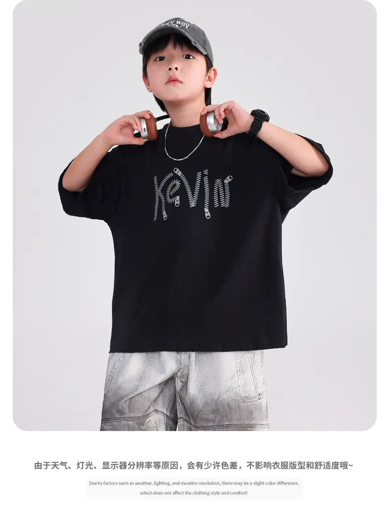 Boys Summer Pink Cotton T-Shirt 2025 Korean Style — feature 18