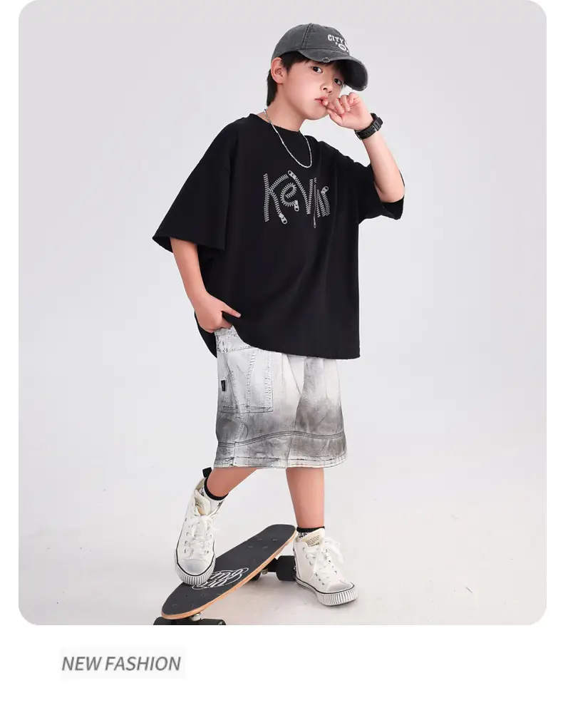 Boys Summer Pink Cotton T-Shirt 2025 Korean Style — feature 20