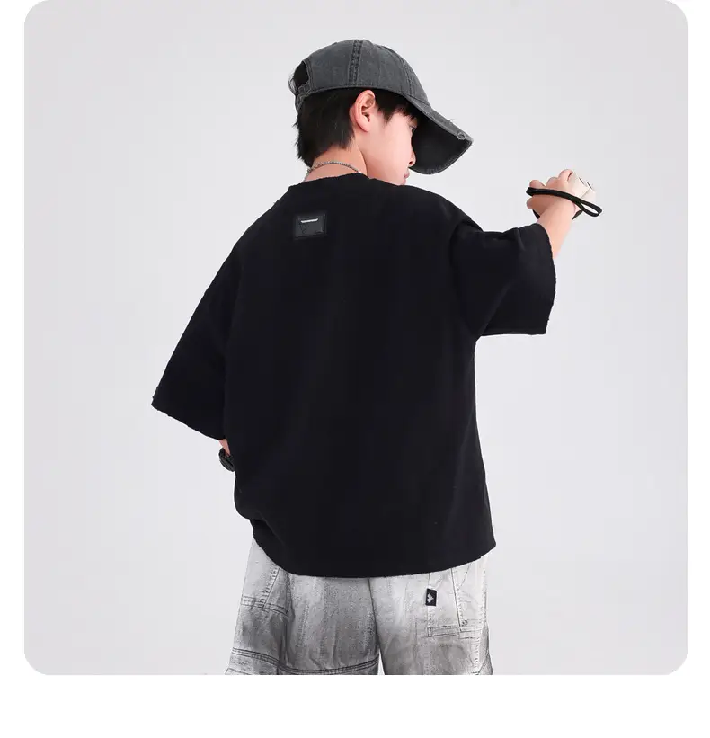 Boys Summer Pink Cotton T-Shirt 2025 Korean Style — feature 22