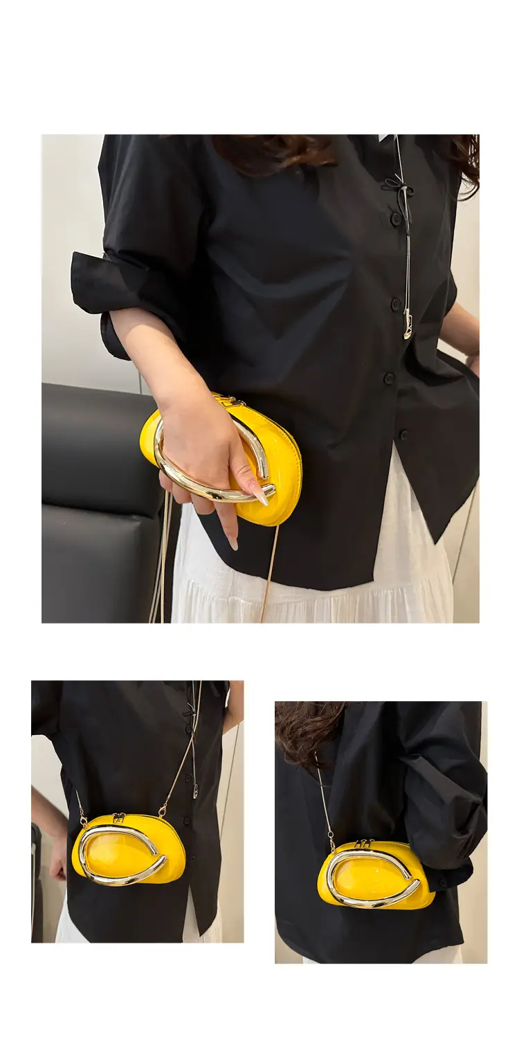 Red Korean Style Crossbody Bag with Gold Chain — feature 23