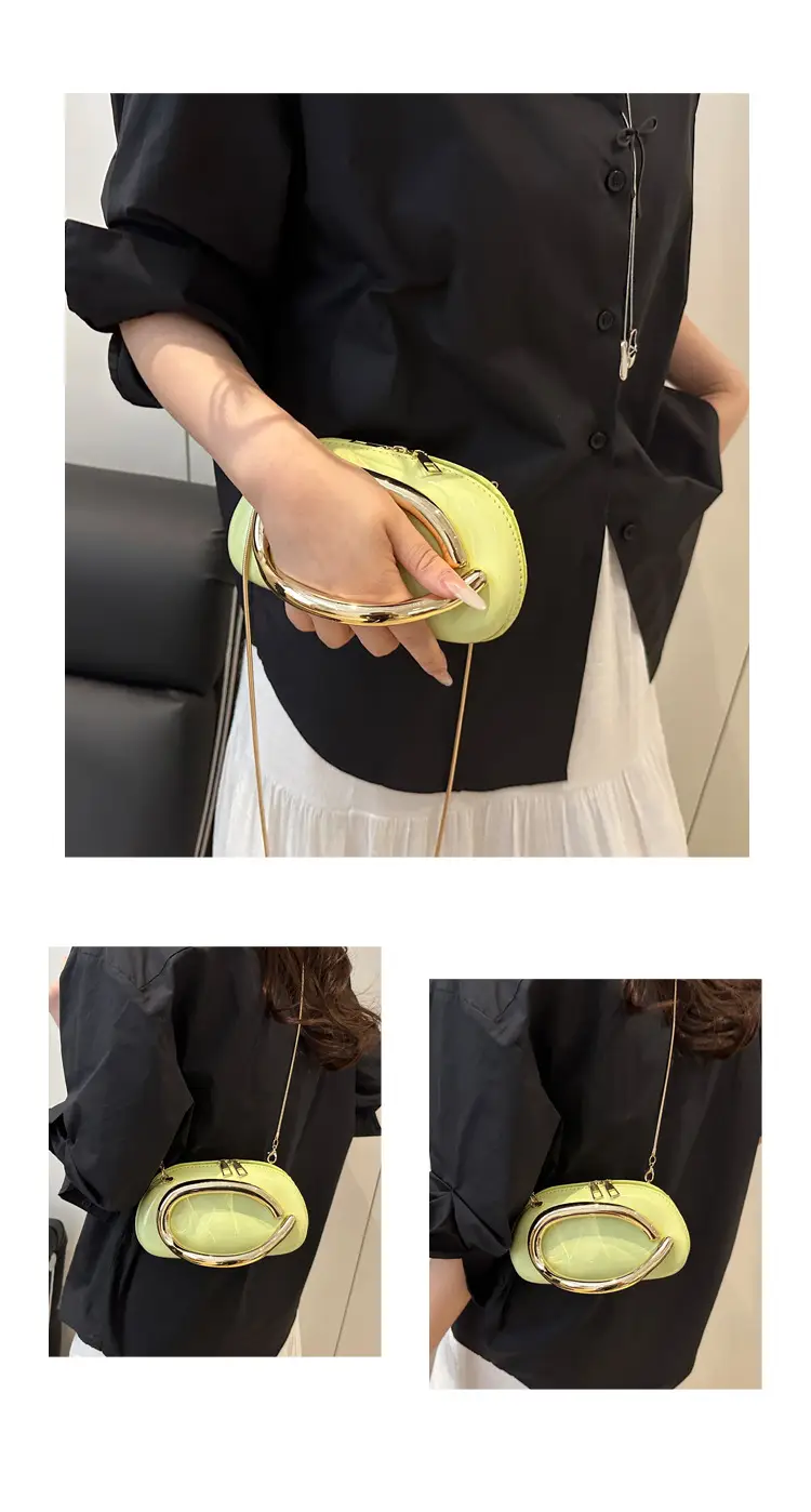 Red Korean Style Crossbody Bag with Gold Chain — feature 30