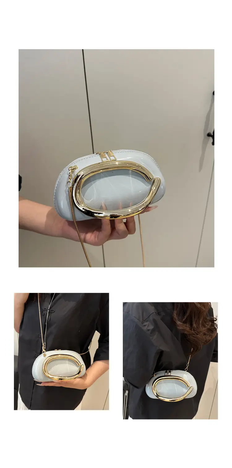 Red Korean Style Crossbody Bag with Gold Chain — feature 32