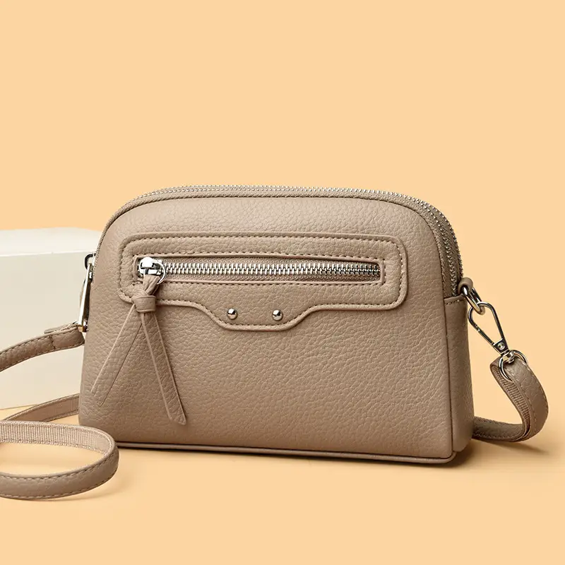 Black Women's Crossbody Phone Bag with Zip Pocket - Image 6