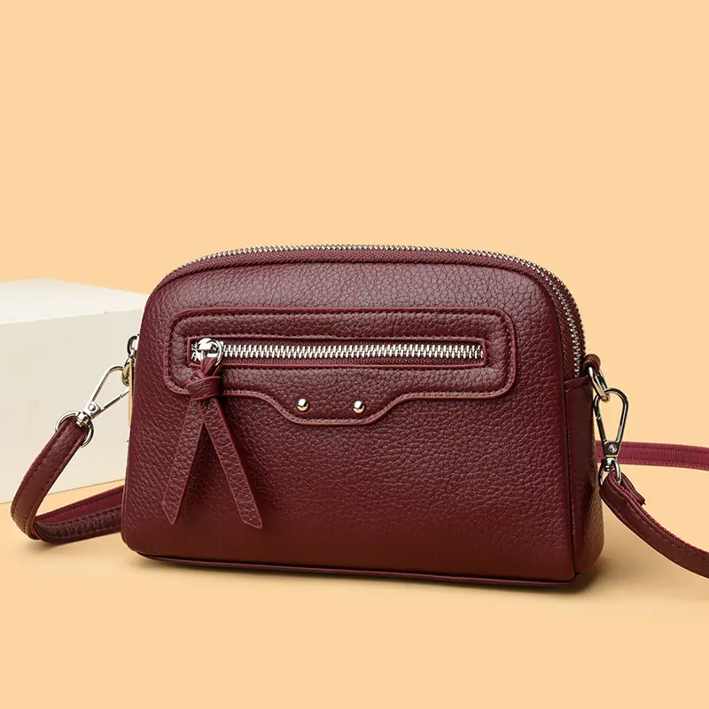 Black Women's Crossbody Phone Bag with Zip Pocket - Image 8