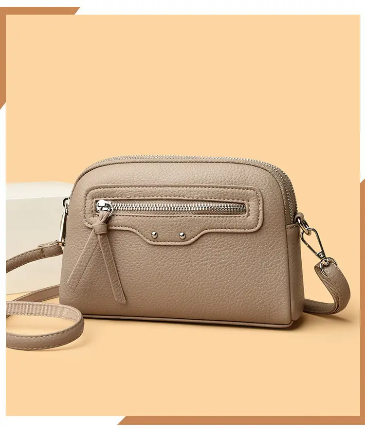 Black Women's Crossbody Phone Bag with Zip Pocket — feature 10