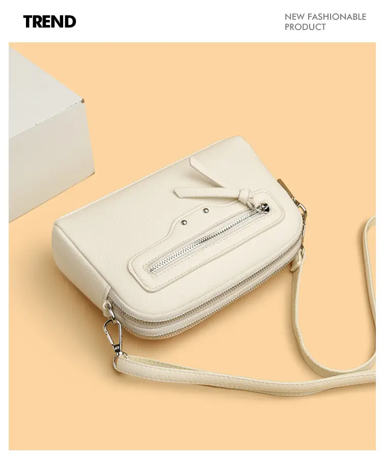 Black Women's Crossbody Phone Bag with Zip Pocket — feature 11