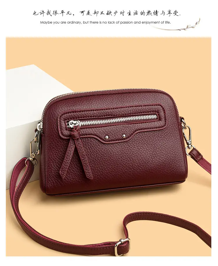 Black Women's Crossbody Phone Bag with Zip Pocket — feature 12